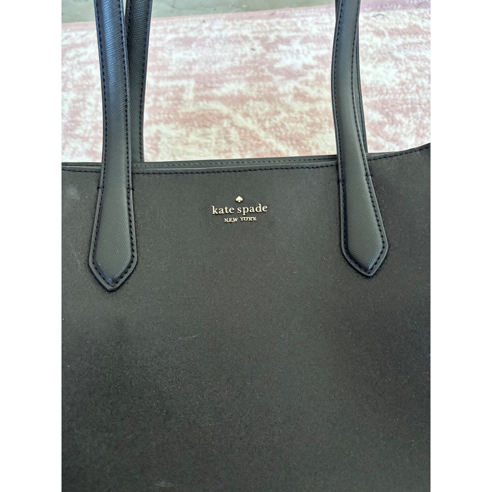 Kate Spade New York Black Saffiano Leather Tote Bag Shoulder Purse WKRU7098 - Picture 4 of 5